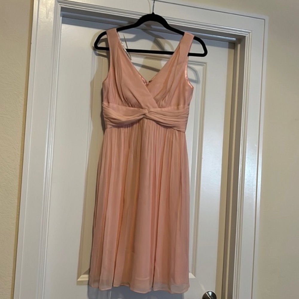 Pink Flowy Silk V-neck dress